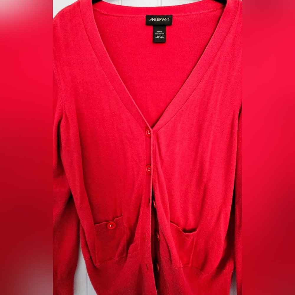 Lane Bryant Red Cardigan size 14/16